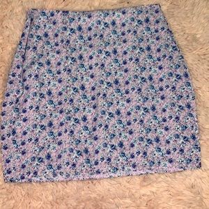 Lavender floral mini skirt